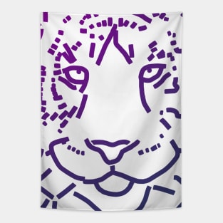 Blue Tiger Face Tapestry