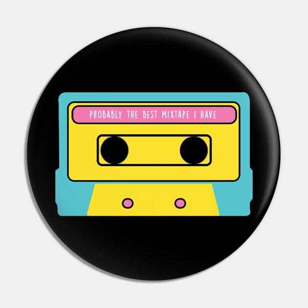 80s 90s Retro Cassette Mix Tape Pin by NostalgiaUltra