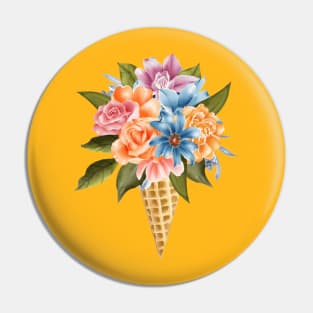 Flowers in an ice cream cone Pin