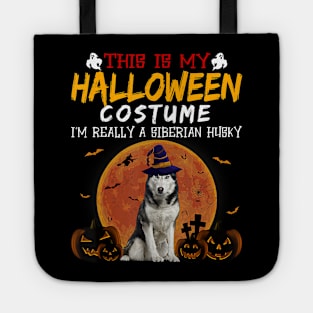 Halloween Vintage Loves Siberian Husky Funny Dog Mom Dad Tote