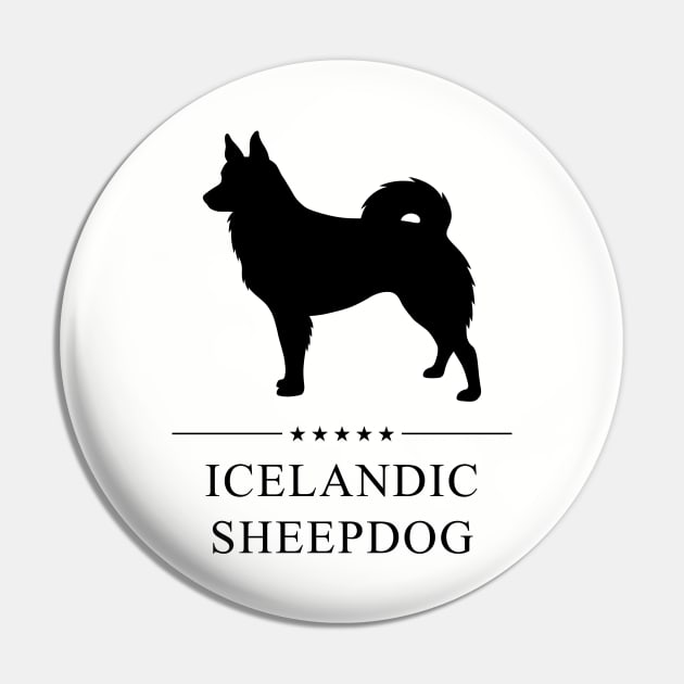 Icelandic Sheepdog Black Silhouette Pin by millersye