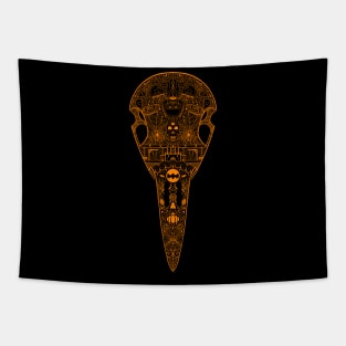 Raven Skull - Happy Halloween Tapestry