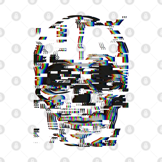 Graphic skull with glitch effect by Inch