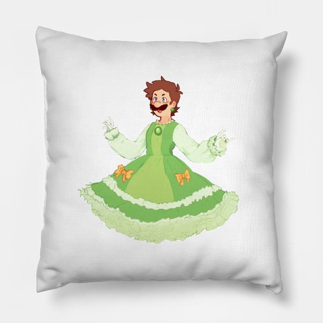 Green dress Pillow by secrettps