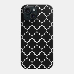 Black And White Latticework, Quatrefoil, Trellis Phone Case