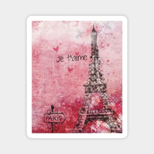 Je Taime Paris Eiffel Tower Magnet