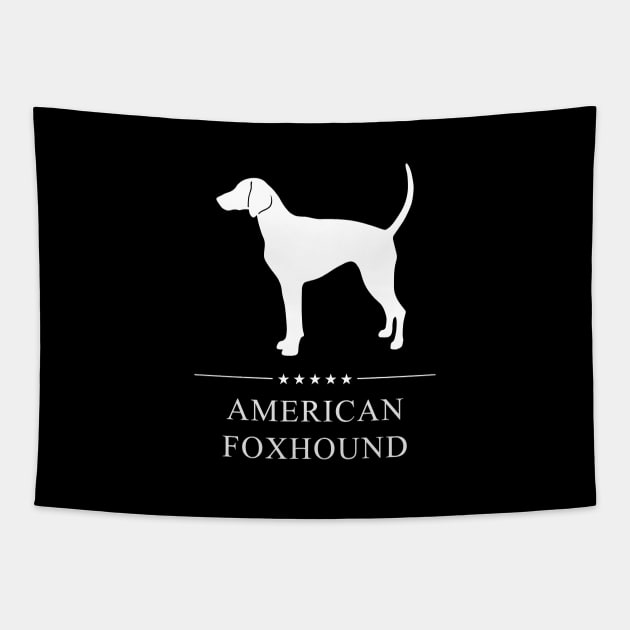 American Foxhound Dog White Silhouette Tapestry by millersye