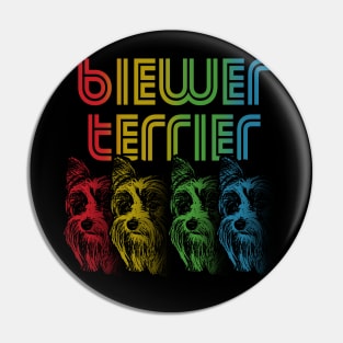 Cool Retro Groovy Biewer Terrier Dog Pin