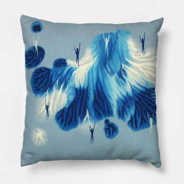 Meet Me In The Sky 2 Pillow by MikeCottoArt