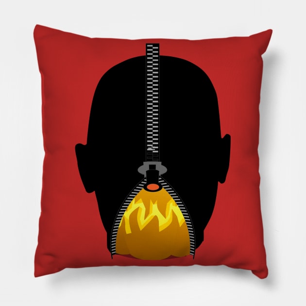 Impatient Halloween Monster Scary Orange True Face Zipper Pillow by K0tK0tu