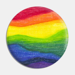 Colored pencil rainbow Pin