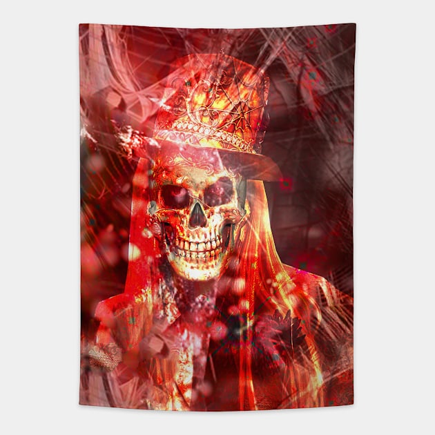 Skeleton Showman Tapestry by icarusismartdesigns