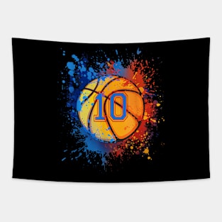 10 Years Old 10th Birthday Basketball For Boys Party Tapestry