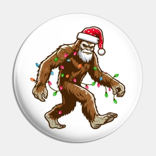 Bigfoot Santa Christmas Tree Lights Pin