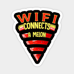 Wifi Connects A Melon Funny Watermelon Juicy Summer Fruit Magnet