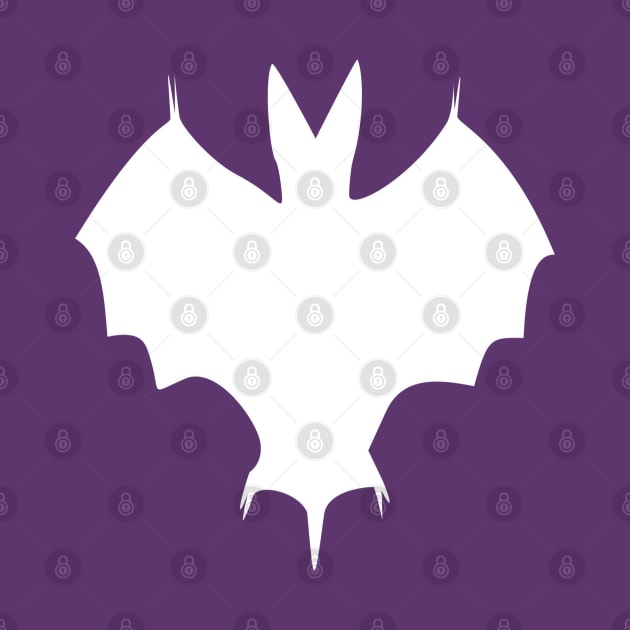 Simple Silhouette Of A Halloween Bat White by taiche