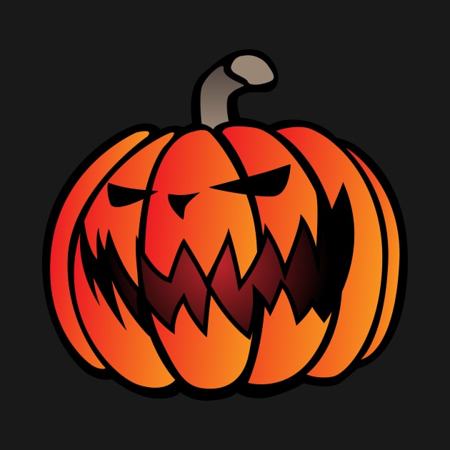 Halloween Scary Pumpkin Cartoon Illustration by hobrath