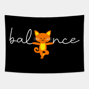 Cat yoga balance Tapestry