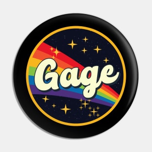 Gage // Rainbow In Space Vintage Style Pin