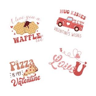 Retro Cute Valentine Stickers Pack T-Shirt