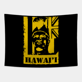 Hawai'i King Kamehameha Mustard Yellow Ink by Hawaii Nei All Day Tapestry