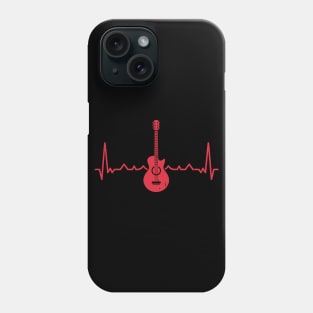 Red Guitar Heartbeat For Musicians Phone Case