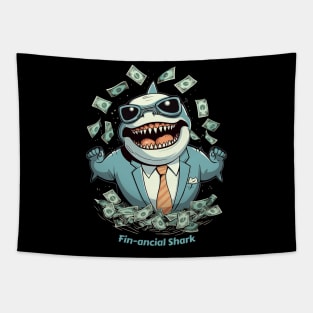 Fin-ancial Shark | Shark Fan Tee Tapestry