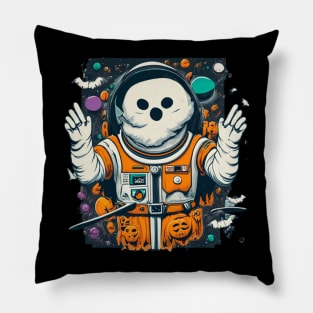 Funny Halloween Boo Ghost Pumpkin Astronaut Pillow