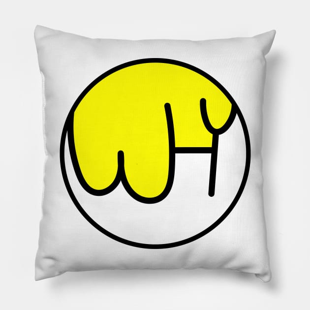two tone yellow and white Pillow by WHY