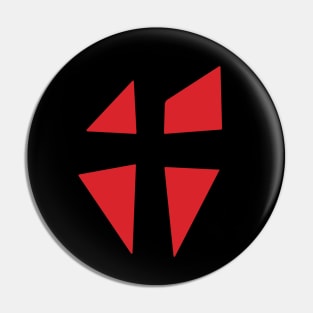 Church Cross Red Negative Space Bold and Distinct Design Pin