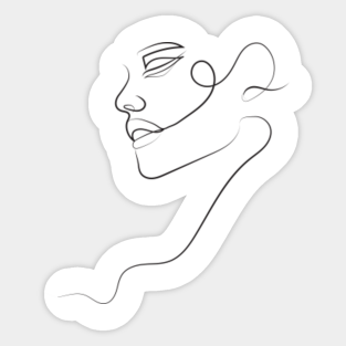 One Line Drawing Stickers Teepublic