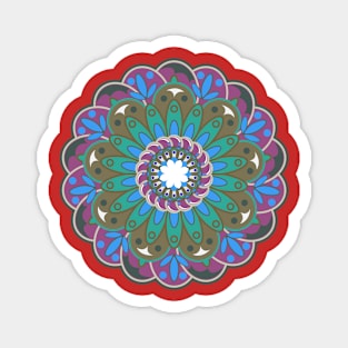 Mandala Flower Impressionist Pattern Art Colorful Paisley Magnet