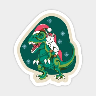 Unicorn Riding Dinosaur Magnet