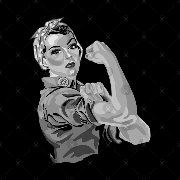 Rosie The Riveter in Shades of Gray by Slightly Unhinged