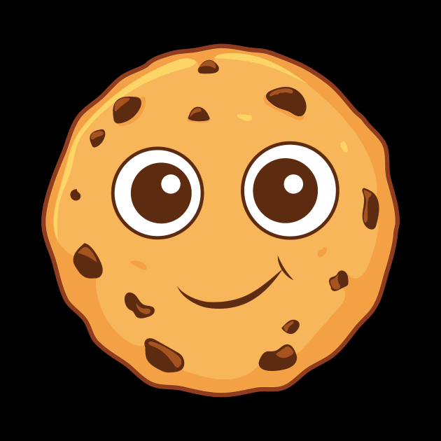 Chocolate Chip Cookie Kawaii Cute Cookie by TheInkElephant