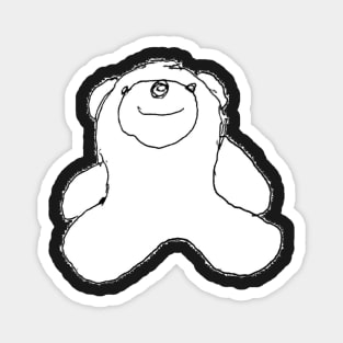 Upright Smiley Teddy Bear Sketch Magnet