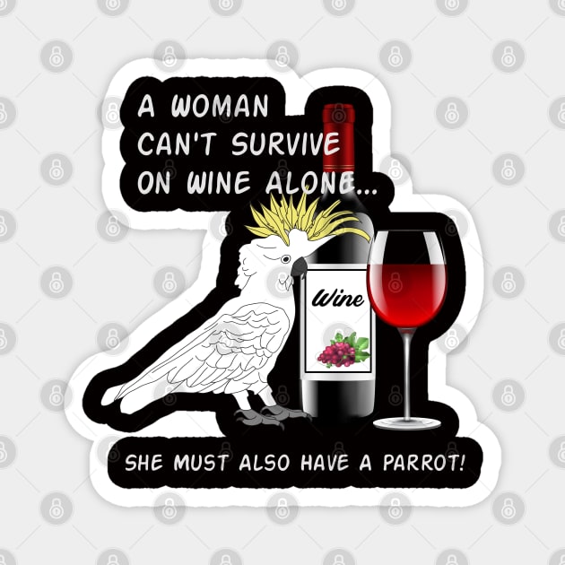African Grey Parrot Wine Loving Drinking Magnet by Einstein Parrot