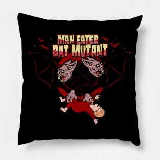 Man Eater Bat Mutants Zombie Vampires Pillow