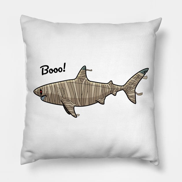 Booo Mummy Shark Funny Gift Women Men Boys Girls Pillow by teeleoshirts