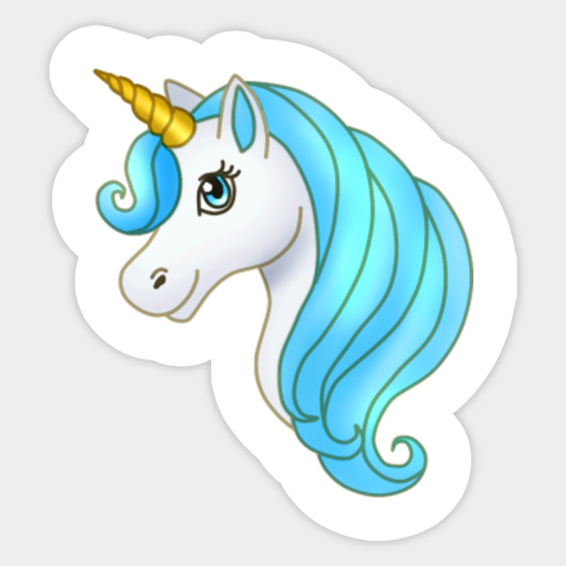Cute Pretty Unicorn With Blue Mane Cute Unicorn Sticker