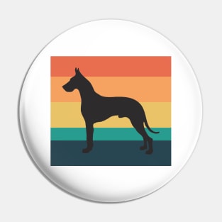 Great Dane Dog Silhouette Vintage Sunset Pin