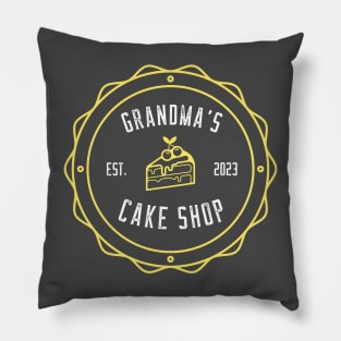 Grandma Cake Shop Yellow Design Pillow