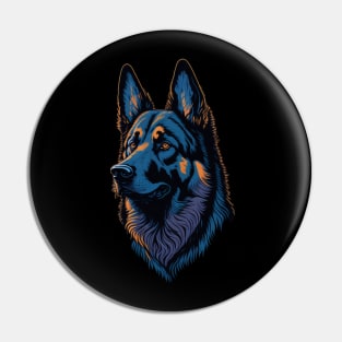 Retro German Shepherd Pin