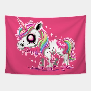 Rainbow Zombie Unicorn cute and scary Tapestry