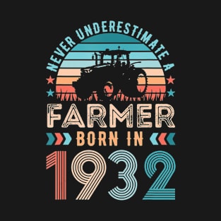 Farmer born in 1932 Farming Gift 90th Birthday T-Shirt