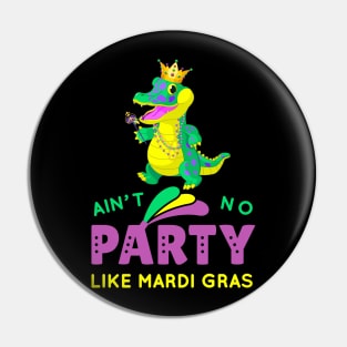 Mardi Gras party king gator Pin