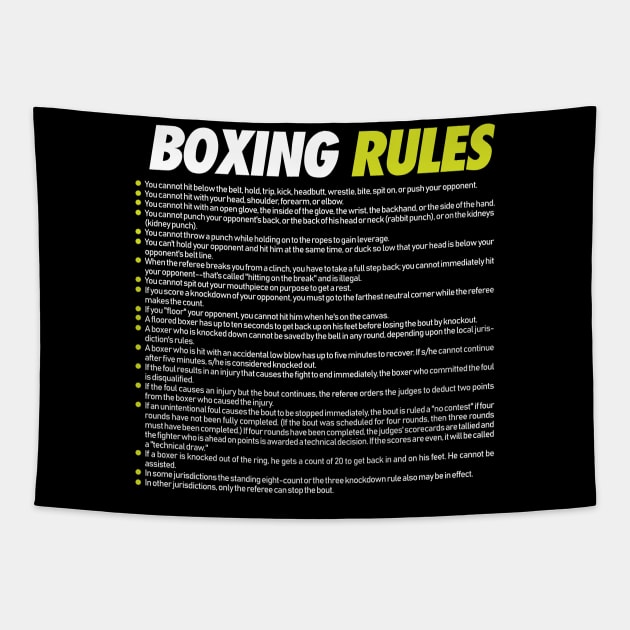 Boxing Rules Tapestry by Bobtees