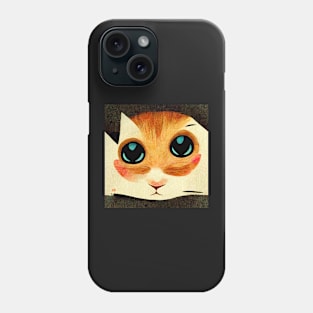 Cute Cat pattern 48 regular grid Phone Case