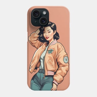 Retro Fashionable Flight Bomber Threads Casual Fashion Jacket Phone Case