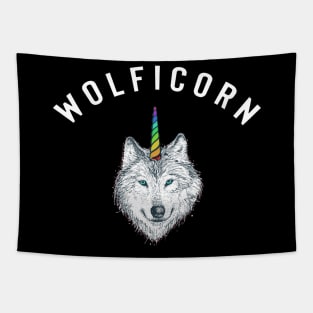 Wolficorn Wolf Unicorn Halloween Tapestry